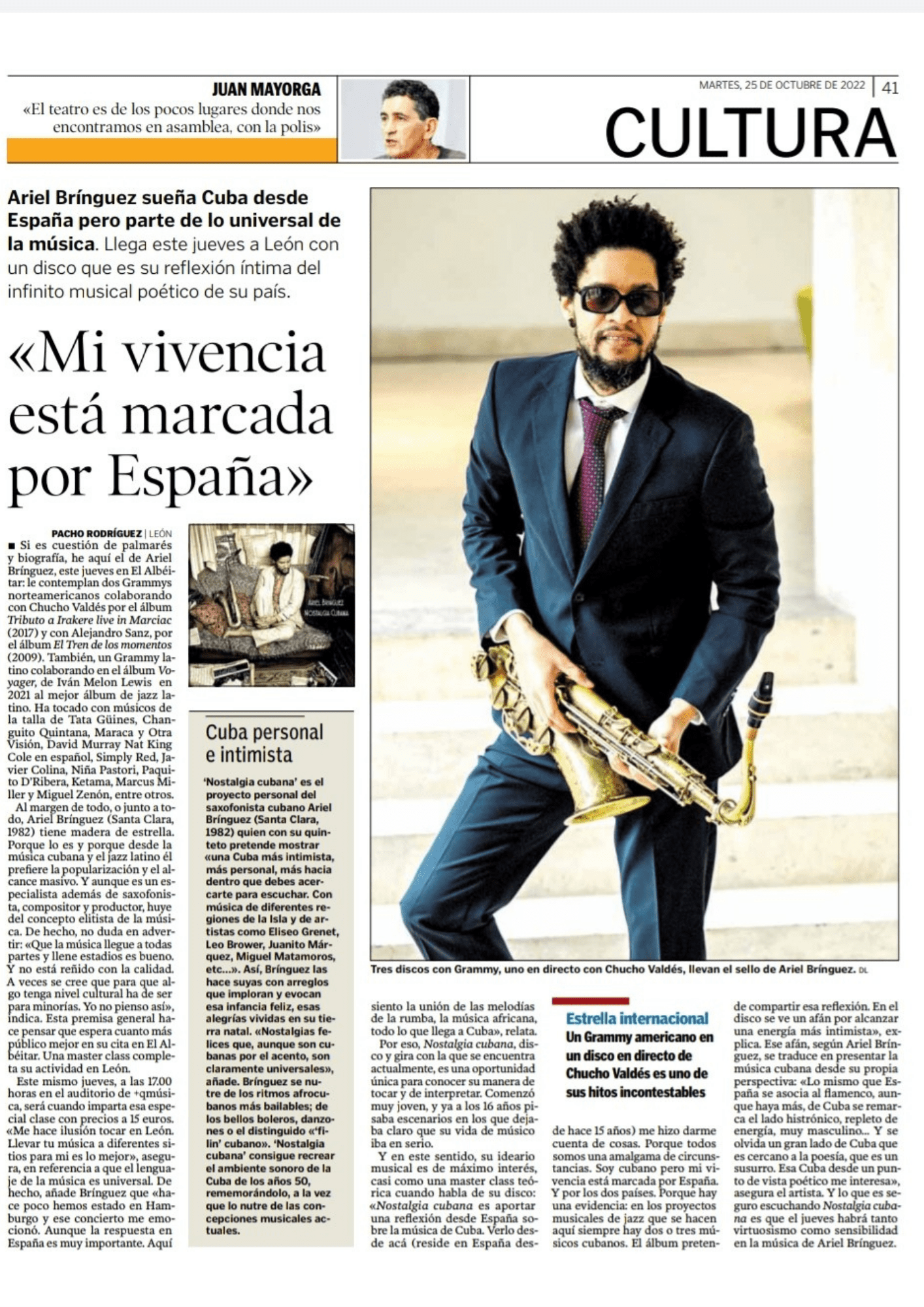 Ariel Brínguez artículo de Cultura