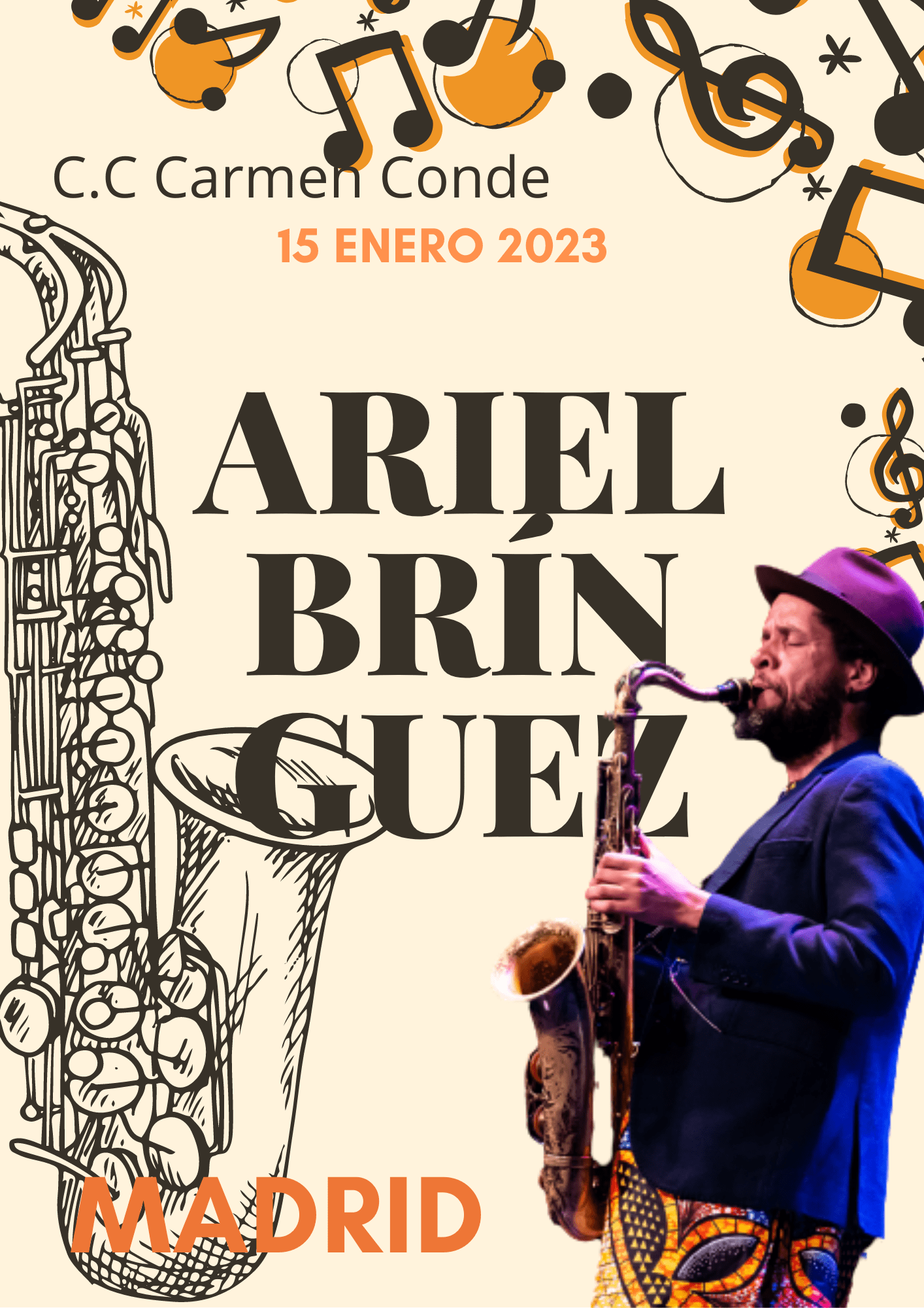 Ariel Brínguez en C.C Carmen Conde en Madrid el 15 de Enero de 2023