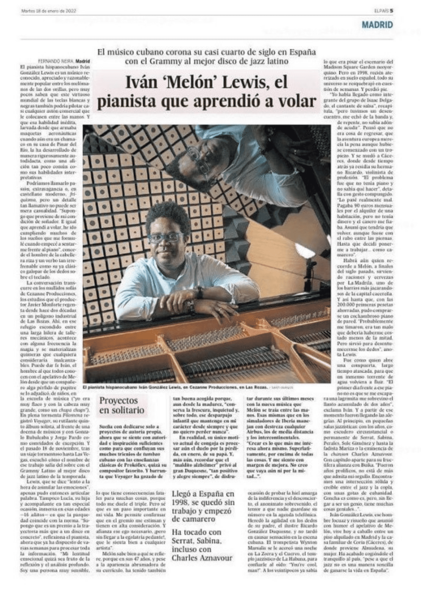 Iván «Melon» Lewis artículo El País