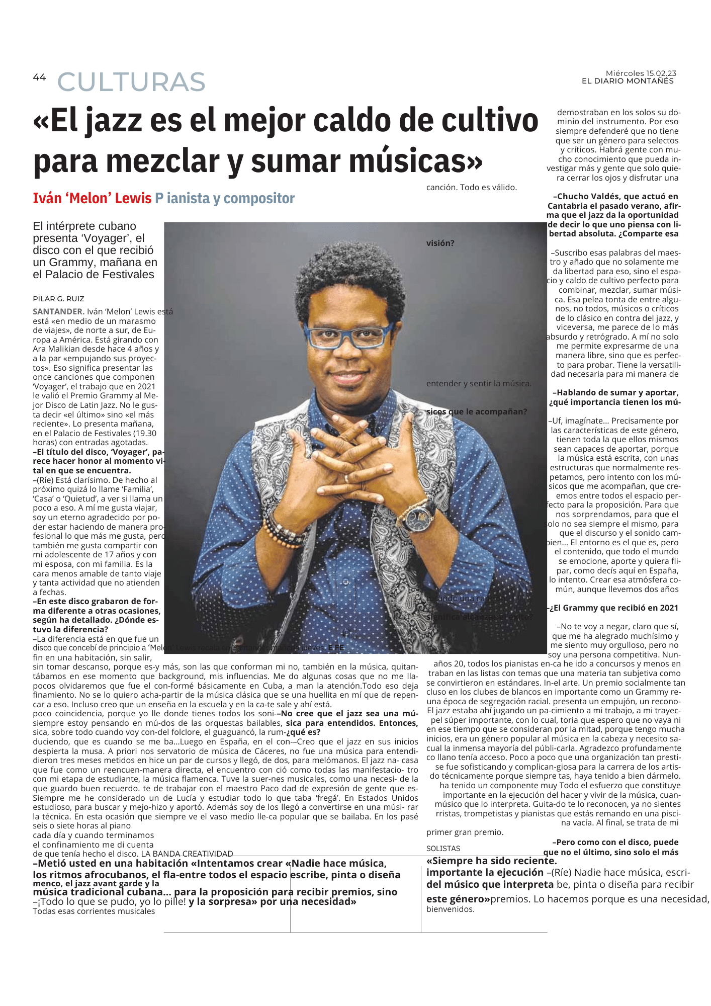 Iván «Melon» Lewis artículo de El Diario Montañes